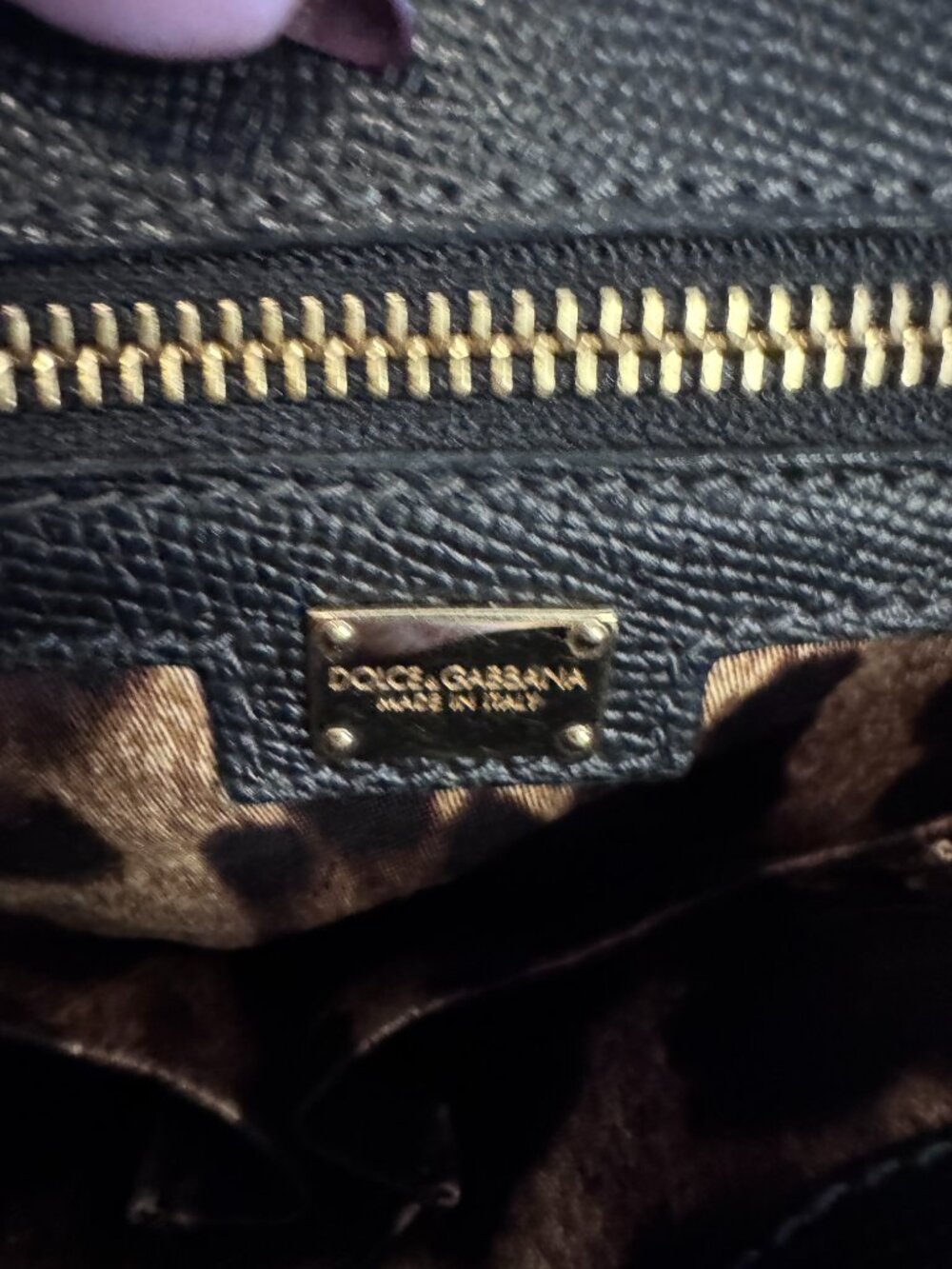 Dolce & Gabbana Black Leather Top Handle Shoulder Bag + COA - Picture 11 of 13
